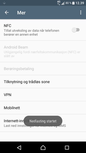Vent til nedlastingen er ferdig