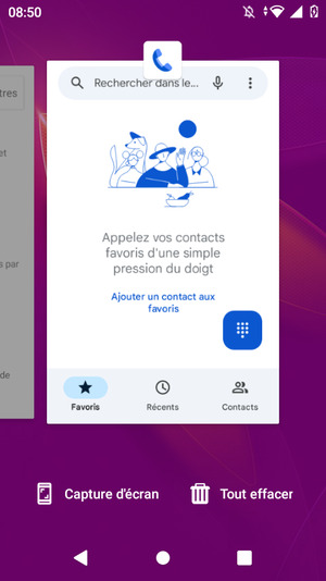 Sélectionnez Tout effacer pour fermer toutes les applications en cours d'exécution