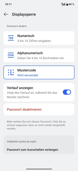 Ihr Handy ist jetzt mit einer Bildschirmsperre gesichert
