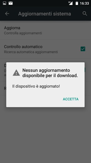 Se il tuo telefono è aggiornato, seleziona ACCETTA