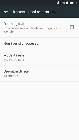 Seleziona Nomi punti di accesso