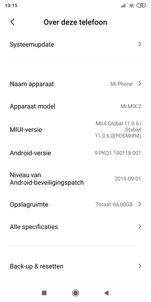 Selecteer Systeemupdate