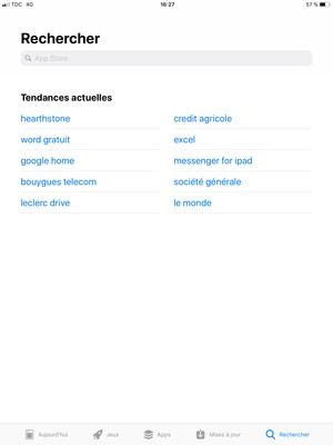Sélectionnez la barre de Recherche