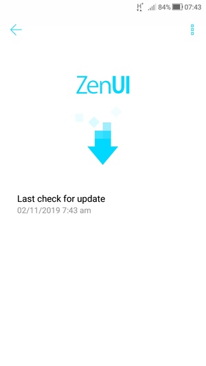 If your phone is up to date, you will see the following screen
