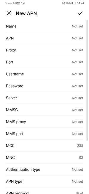 Enter Internet information