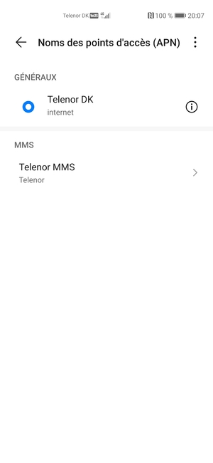 Sélectionnez le bouton du Menu