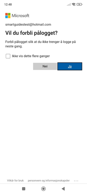 Velg ønsket alternativ