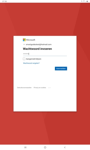 Voer uw wachtwoord in en selecteer Aanmelden