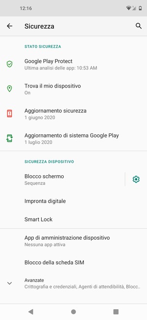 Il tuo telefono è ora protetto dal blocco schermo