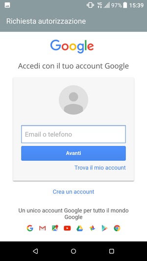 Inserisci il tuo indirizzo Gmail e seleziona Avanti