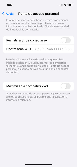 Active Permitir a otros conectarse