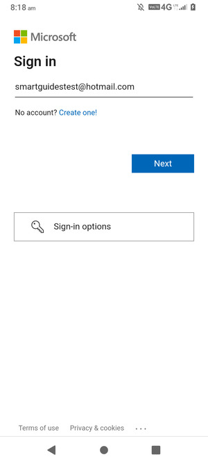 Enter your Email address and select Next