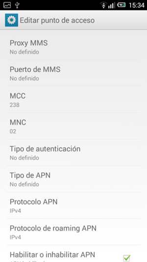 Desplácese hacia abajo e introduzca la información MMS