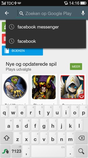 Voer de app-naam in en selecteer Zoek