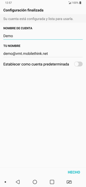 Déle a su cuenta un nombre y escriba su nombre. Seleccione HECHO