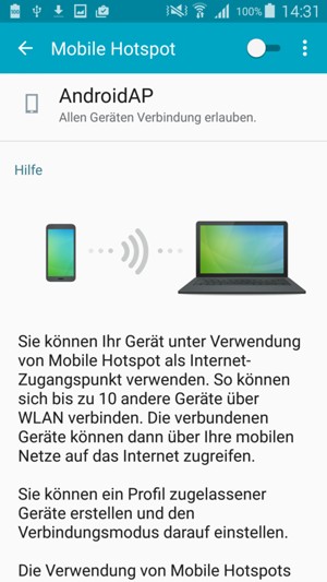 Wählen Sie die Menü-Taste oder wählen Sie MEHR