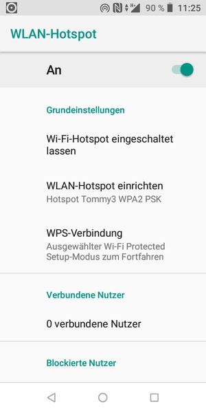 Ihr Handy ist jetzt für die Verwendung als Modem eingerichtet