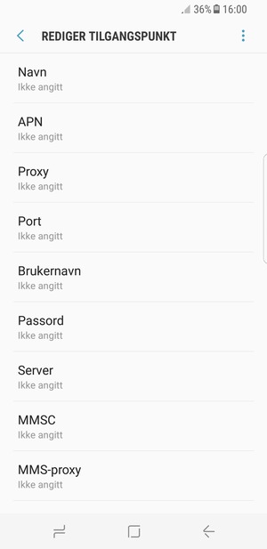 Skriv inn internett-informasjon