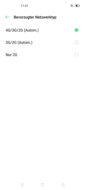Wählen Sie die gewünschte Option