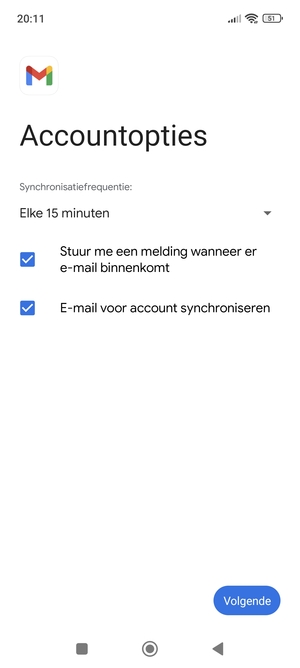Selecteer Volgende