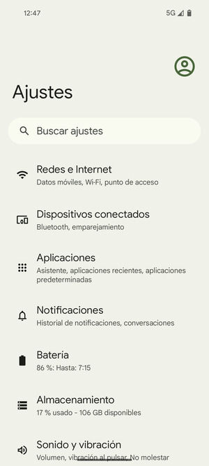 Seleccione Redes e Internet