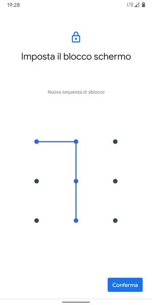 Disegna nuovamente la sequenza di sblocco e seleziona Conferma
