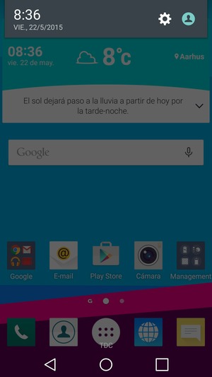 Deslice hacia abajo el menú superior de nuevo