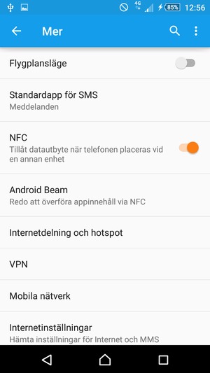Välj Mobila nätverk