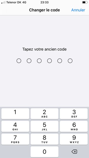 Saisissez votre ancien mot de passe