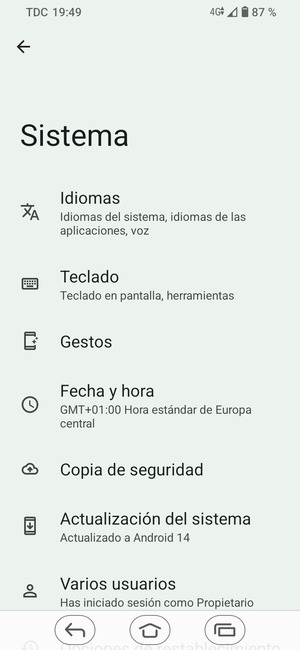 Seleccione Copia de seguridad