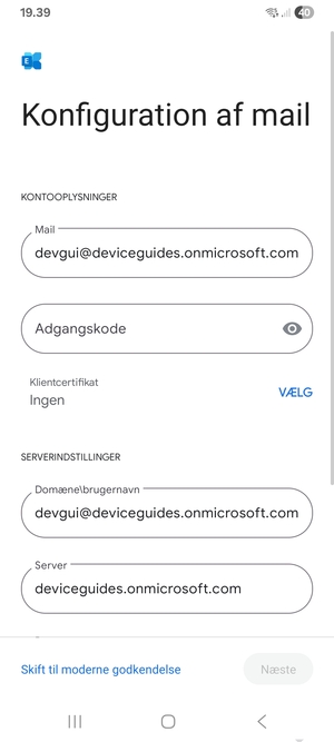 Indtast din adgangskode