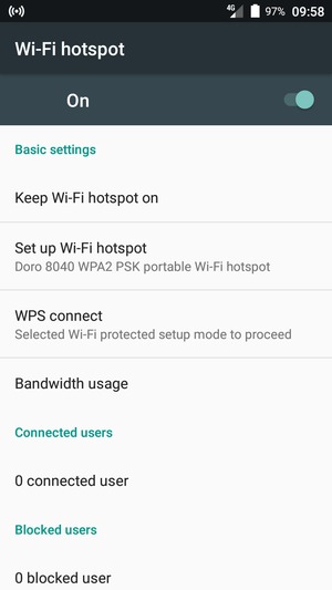 Your phone is now set up for use as a modem