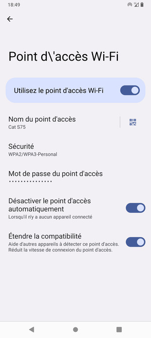 Votre téléphone est maintenant configuré pour être utilisé comme modem