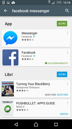 Seleziona l'applicazione