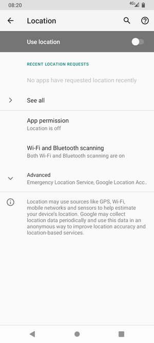 Turn off Use location