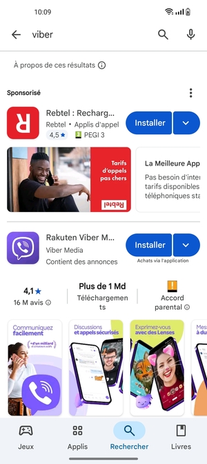 Sélectionnez l'appli