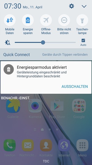 Schalten Sie Energie sparen ein