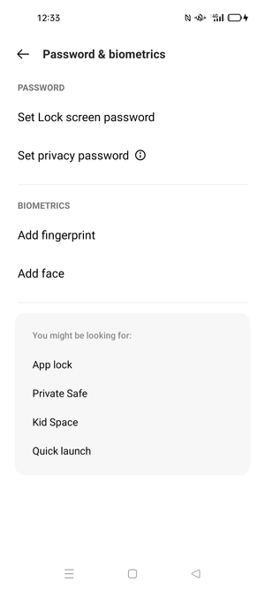 Select Set Lock screen password