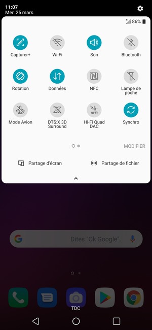 Faites glisser vers la gauche