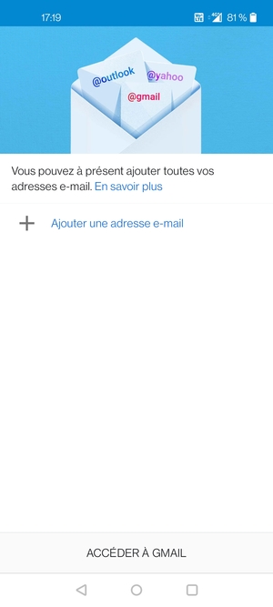 Sélectionnez Ajouter une daresse e-mail