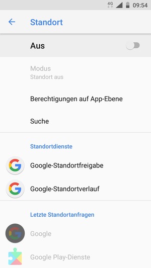 Schalten Sie Standort aus