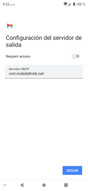 Desactive Requerir acceso y seleccione SEGUIR