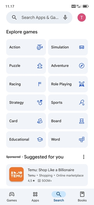 Select the Search bar