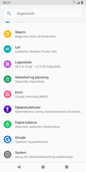 Scroll til og vælg System