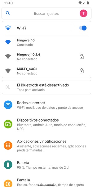Ahora está conectado a la red Wi-Fi