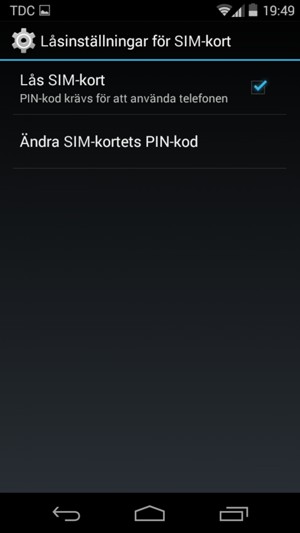 Välj Ändra SIM-kortets PIN-kod