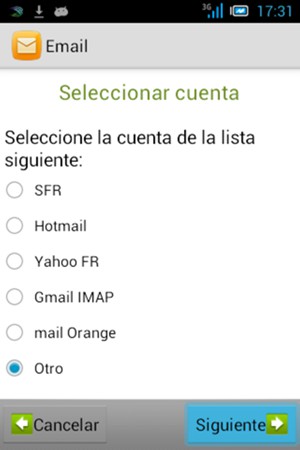 Seleccione Otro y Siguiente