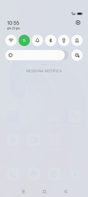 Scorri nuovamente verso il basso il menu in alto
