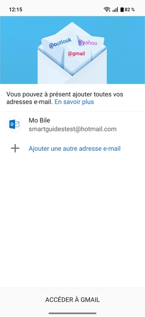 Sélectionnez ACCÉDER À GMAIL