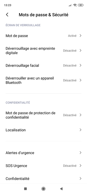 Votre téléphone est maintenant sécurisé par un écran de verrouillage